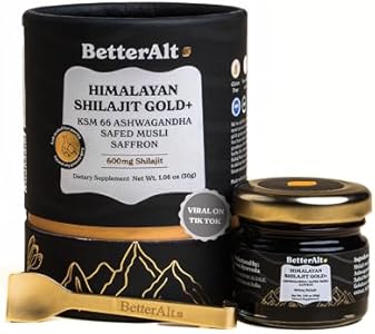 Pure Himalayan Shilajit Gold+ (30 gm)| Enhances Recovery & Boosts Strength| 16,000 ft Sourced Blend with Ashwagandha, Safed Musli, Gokshura| Vegan & Lab Tested -600mg Better Alt