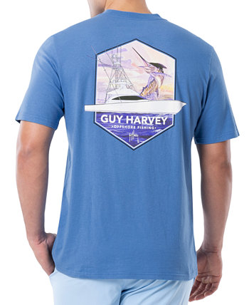 Мужская футболка с логотипом и графическим рисунком для морской рыбалки Guy Harvey