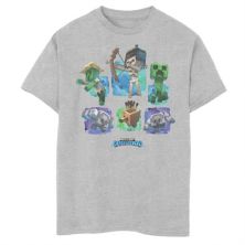 Boys 8-20 Minecraft Legends Watercolor Characters Graphic Tee Minecraft