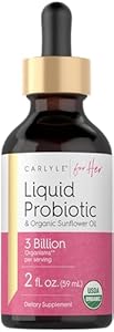 Carlyle Liquid Probiotic for Women | 2 fl oz | with Organic Sunflower Oil | 3 Billion Active Organisms | Dietary Supplement for Her Carlyle