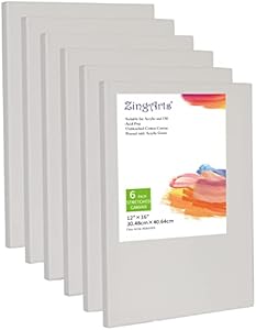 Canvases for Painting 5x7 Inch 6-Pack,100% Cotton Primed Painting Canvas Panels, Stretched Canvas Boards is for Professionals,Students & Kids, for Acrylic Paint, Oil, Watercolor, Gouache ZingArts