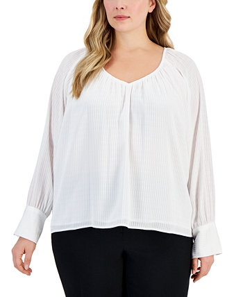 Блузка больших размеров со складками и широкими манжетами Calvin Klein