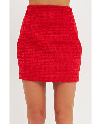 Women's High-waisted Tweed Skirt Endless rose