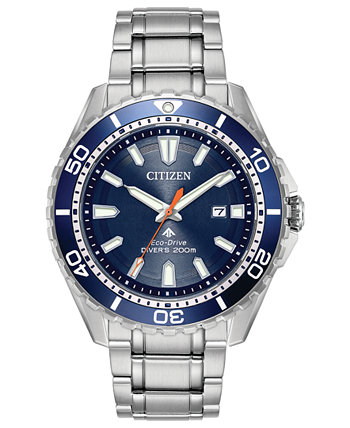 Мужские часы Promaster Diver с браслетом из нержавеющей стали Eco-Drive 44 мм Citizen