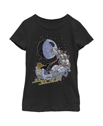 Girl's Star Wars Darth Vader Starry Sleigh  Child T-Shirt Disney Lucasfilm