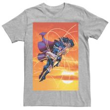 Мужская футболка с плакатом DC Comics Superman Wonder Woman Kiss DC Comics