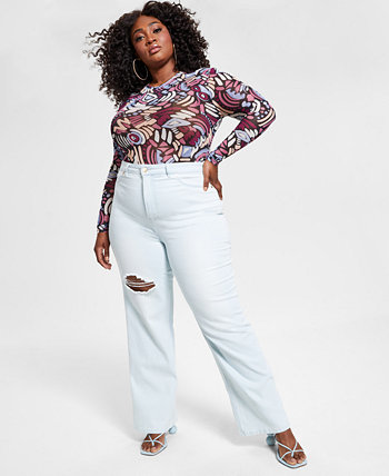 Модные джинсы больших размеров с высокой талией и широкими штанинами, созданные для Macy's Nina Parker