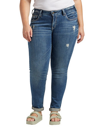 Рваные джинсы Girlfriend больших размеров цвета индиго Silver Jeans Co.