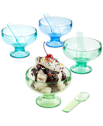 Набор из 4 чашек для мороженого с ложками, созданный для Macy's The Cellar