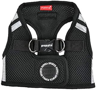 Регулируемый и комфортный ошейник Puppia Soft Vest Harness Pro для собак - Черный - размер S Puppia