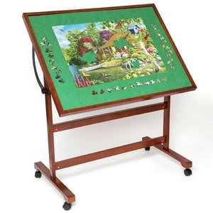 Bits and Pieces Adjustable Puzzle Tableau Folding Jigsaw Puzzle Accessory Portable Table with Wheels Bits and Pieces