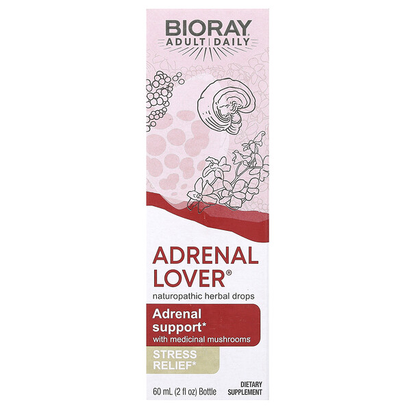 Adrenal Lover, Поддержка надпочечников с лекарственными грибами - 60 мл - Bioray Bioray