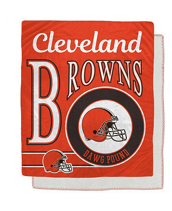 Фланелевое флисовое одеяло из шерпа с эмблемой Cleveland Browns размером 50 x 60 дюймов в стиле ретро Pegasus Home Fashions