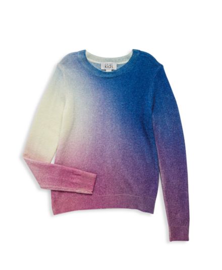 Шерсть мериноса с эффектом омбре для девочек &amp;amp;amp;amp;amp;amp; Кашемировый свитер Autumn Cashmere