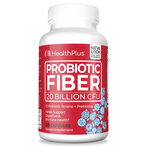 Пробиотическая клетчатка - 20 миллиардов КОЕ - 30 капсул - Health Plus Health Plus