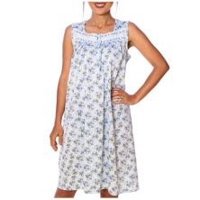 Women's Sleeveless Floral Embroidered Lace Nightgown Yafemarte