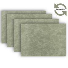 Dainty Home Sorento Faux Leather Reversible 2 Pattern Rectangular Placemat Set Of 4 Dainty Home