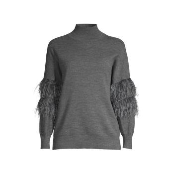 Feather Turtleneck Sweater Ungaro