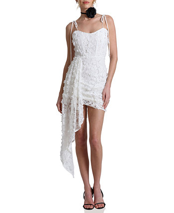 Women's Lace Appliqué Asymmetrical Dress Avec Les Filles