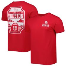 Men's Red Houston Cougars Logo Campus Icon T-Shirt Image One