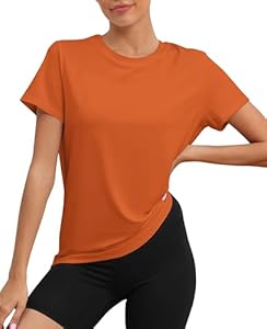 Женская Футболка KevaMolly KevaMolly Workout Tops для женщин UPF50+ Дышащая Свободная Футболка для Йоги Короткий Рукав Бег Спортзал Спортивная Футболка KevaMolly