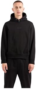 Armani Exchange Men's Small Front and Back Cotton French Terry Hooded Sweatshirt A｜X Armani Exchange