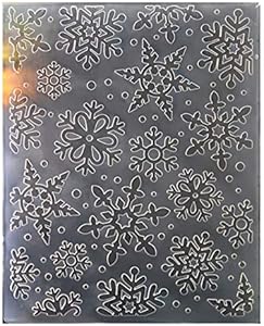 Merry Christmas Snowflake Snowfall Plastic Embossing Folders for Card Making Scrapbooking and Other Paper Crafts KWELLAM