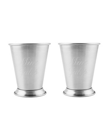 Серебряные мятные чашки для джулепа из нержавеющей стали, набор из 2 шт. Cambridge