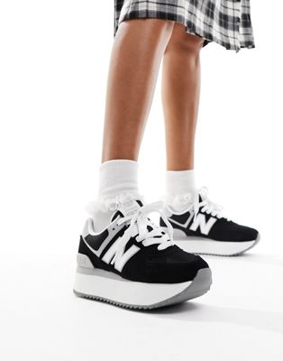 Черные кроссовки New Balance 574 с бело-серыми деталями New Balance