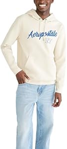 AEROPOSTALE Men's Aero Logo Popover Hoodie-Script Aeropostale