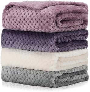 Frienda 4 Pcs Baby Fuzzy Blanket Fluffy Baby Blanket for Boys Girls Soft Warm Baby Receiving Blankets Nursery Bed Blanket Toddler Infant Newborn Receiving Blanket, 32 x 24 Inch (Classic Color) Frienda