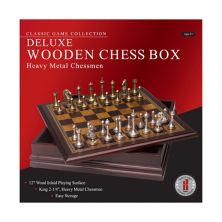 Коллекция классических игр John N. Hansen Co. Роскошная деревянная шкатулка для шахмат с шахматными фигурами из тяжелого металла John N. Hansen Co.