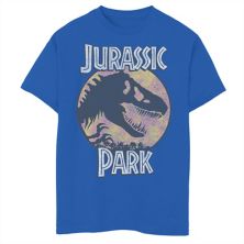 Синяя и оранжевая футболка с рисунком Рекса в стиле ретро для мальчиков 8–20 лет Jurassic Park