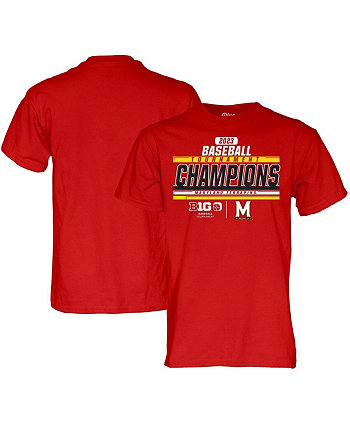 Мужская красная футболка чемпионов бейсбольной конференции Maryland Terrapins 2023 Big 10 Blue 84