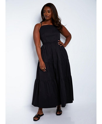 Women's Plus Size Grace Layered Open Back Maxi A Line Dress Rebdolls