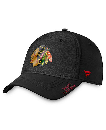 Мужская черная гибкая кепка Chicago Blackhawks Authentic Pro Rink Fanatics