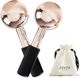 Ice Globes for Face & Eyes, Unbreakable Stainless Steel Cryo Sticks for Beauty Routines, Facials Cold Roller Cooling Globes for Puffiness, Wrinkles, Dark Circles, Headaches Pfefe