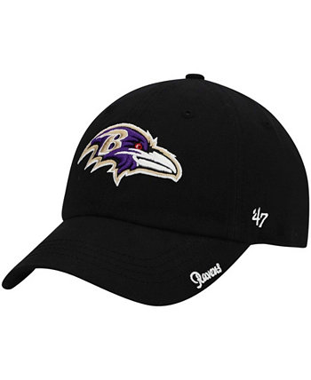 Черная женская регулируемая шляпа Baltimore Ravens Miata Clean Up Primary '47 Brand