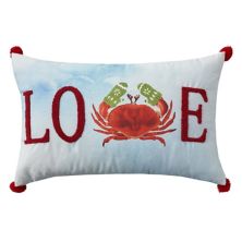 Mina Victory Holiday Love Crab with Mittens Throw Pillow Mina Victory