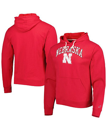 Мужской флисовый пуловер с капюшоном Scarlet Nebraska Huskers Arch Essential League Collegiate Wear