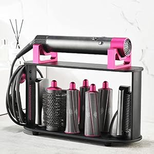 Foho Storage Holder Compatible for Dyson Airwrap Styler, 8-Holes Countertop Bracket Organizer Stand Storage Rack for Hair Curling Iron Wand Barrels Brushes Diffuser Nozzles for Home/Bedroom/Bathroom Foho