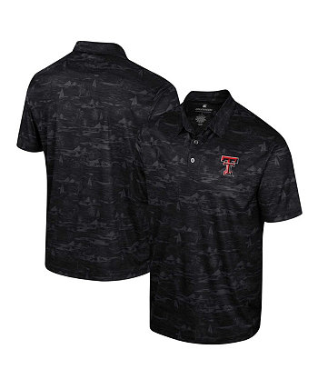 Мужская черная рубашка-поло с принтом Texas Tech Red Raiders Daly Colosseum