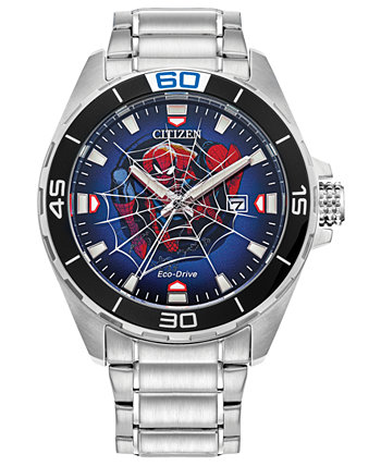 Eco-Drive Мужские часы Marvel Spider-Man с браслетом из нержавеющей стали, 44 мм Citizen