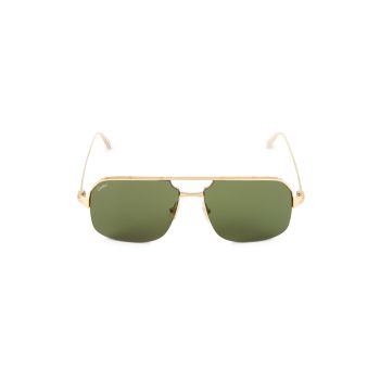 Солнцезащитные очки-авиаторы золотистого цвета 59 мм Cartier