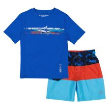 Boys 4-7 ZeroXposur Marine Sun Top & Shorts Set ZeroXposur