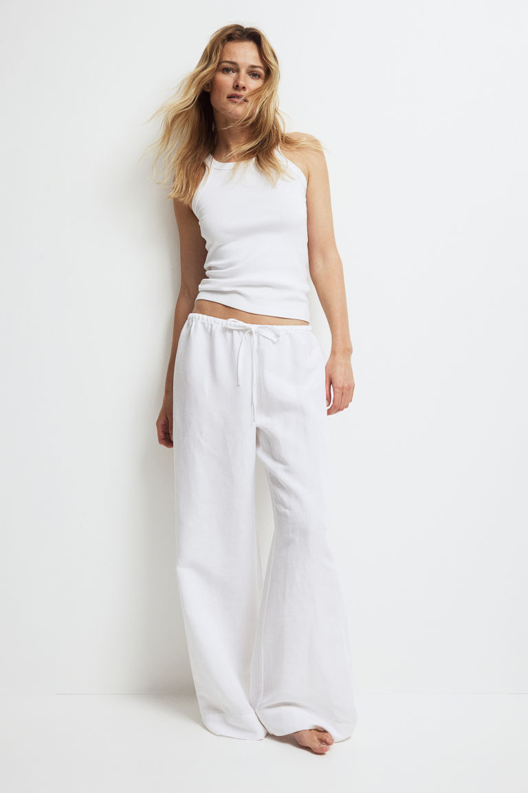 Linen-blend Pajama Pants H&M