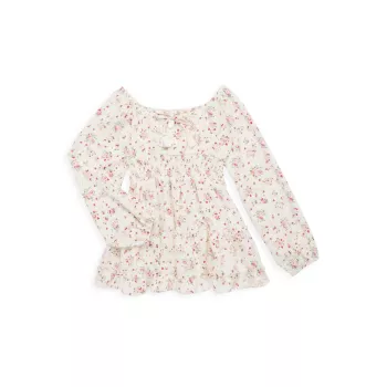 Girl&#8217;s Floral Fit &amp; Flare Dress Flowers By Zoe