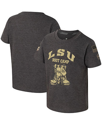 Угольная футболка LSU Tigers OHT для мальчиков и девочек в военном стиле, футболка для учебного лагеря Colosseum