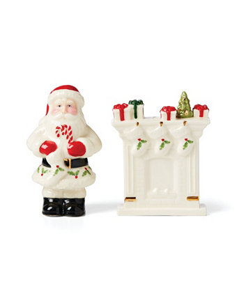 Праздничный Дед Мороз и камин, набор из 2 шт. Lenox
