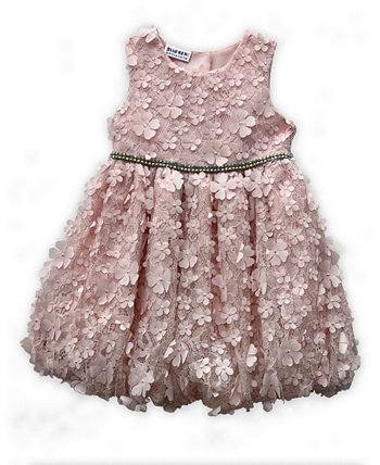 Платье без рукавов с объемным цветочным принтом для маленьких девочек Blueberi Boulevard